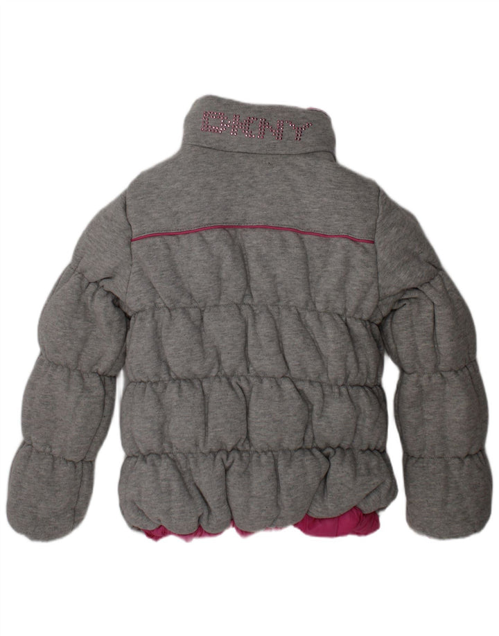 Dkny Girls Hooded Reversible Jacket 4-5 Years Pink Polyester