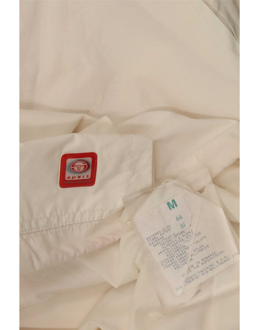 Sergio Tacchini Γυναικείο Αντιανεμικό Μπουφάν UK 14 Μεσαίο λευκό βαμβακερό