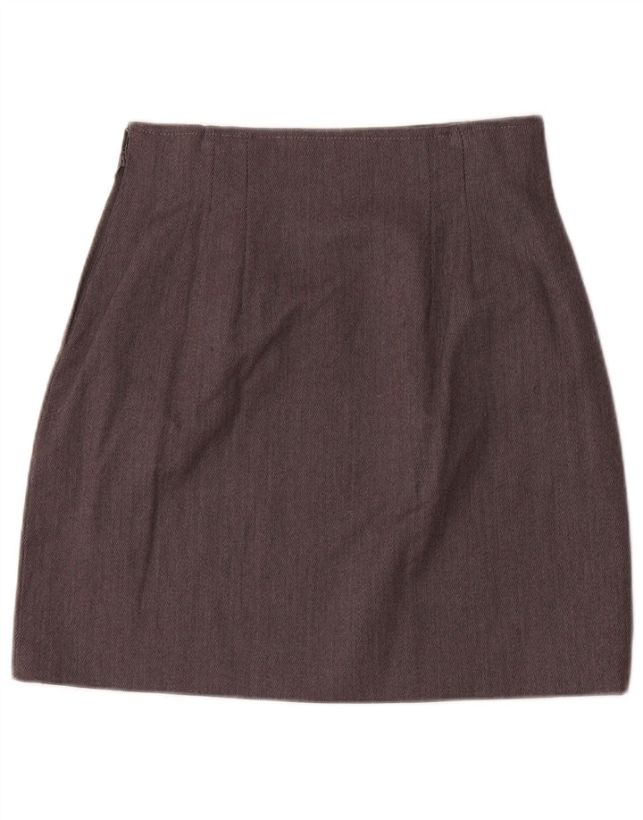 Vintage γυναικείο σετ 2 κουμπιών 2 τεμαχίων φούστα UK 12 Medium W28 Γκρι ριγέ