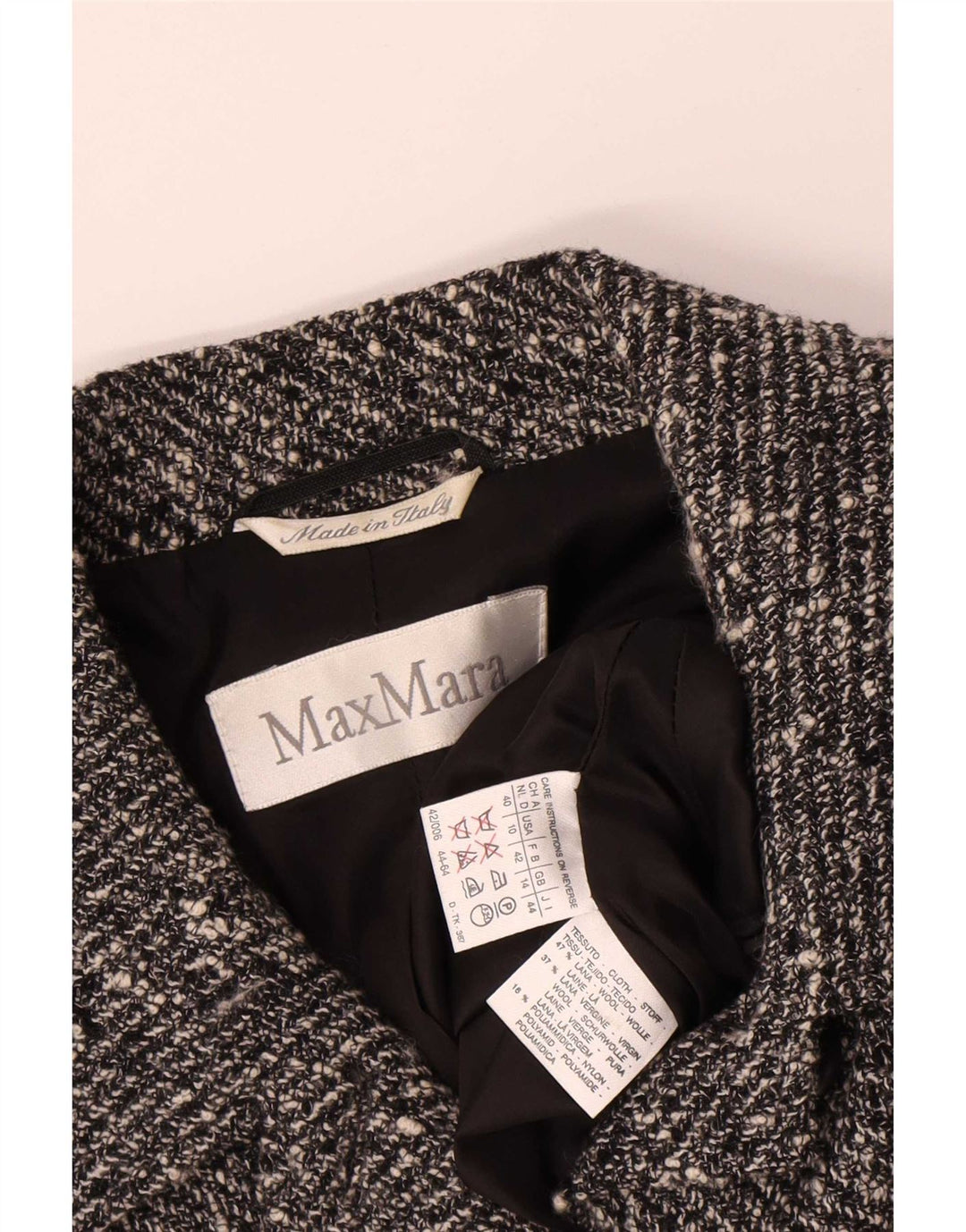 Max Mara γυναικείο σακάκι σακάκι με 4 κουμπιά UK 14 μεσαίου γκρι μαλλί