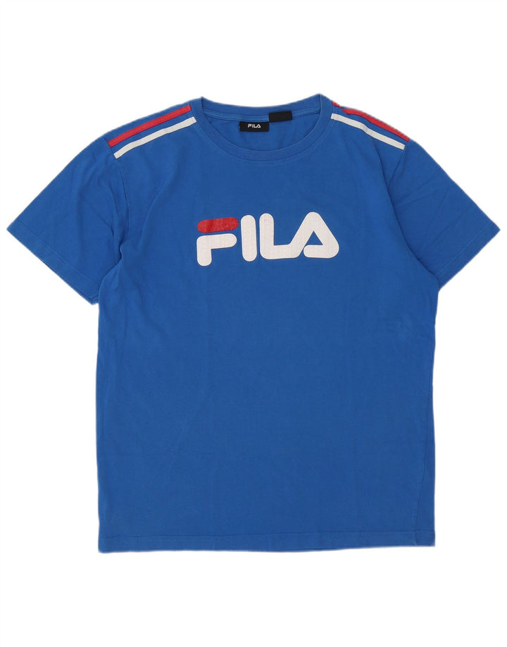 Ανδρικό γραφικό T-Shirt Fila Top μεγάλο μπλε βαμβακερό