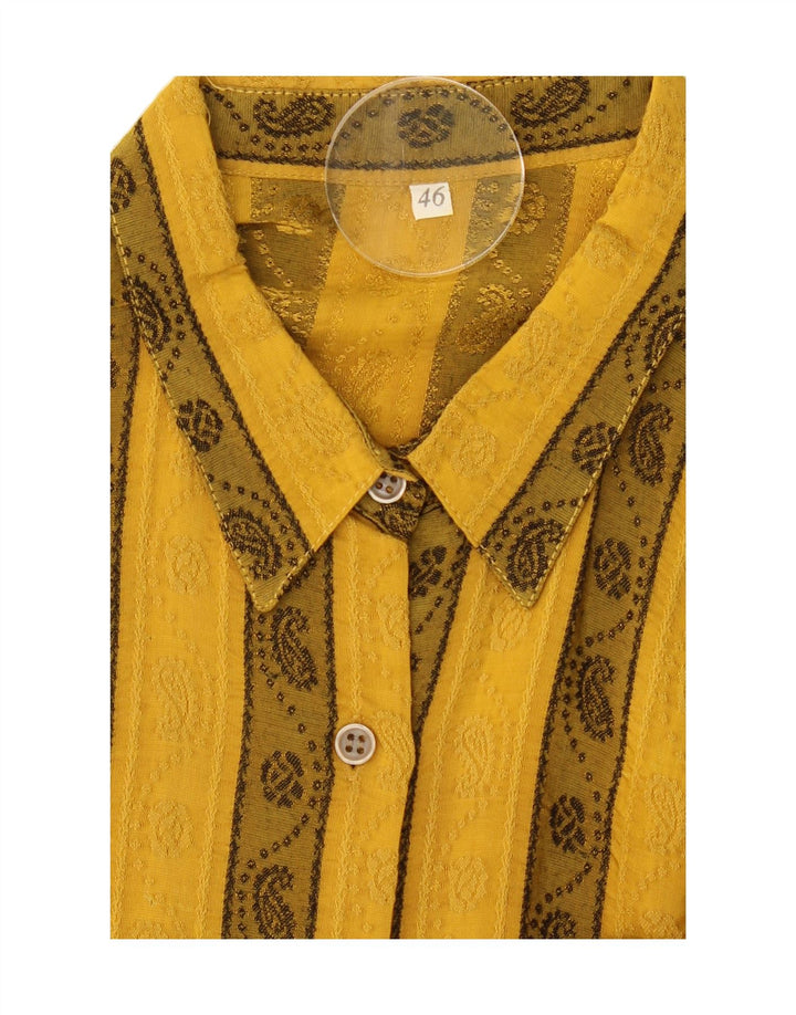 VINTAGE Womens Shirt Blouse IT 46 Large Yellow Striped Vintage Vintage and Second-Hand Vintage from Messina Hembry 