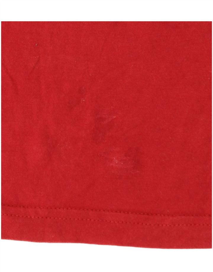 REEBOK Ανδρικό γραφικό T-Shirt Top Μικρό κόκκινο βαμβακερό