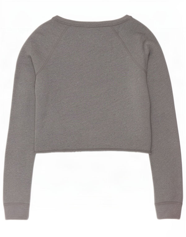 Abercrombie & Fitch Γυναικείο τοπ με γραφικό μακρυμάνικο UK 10 Small Grey