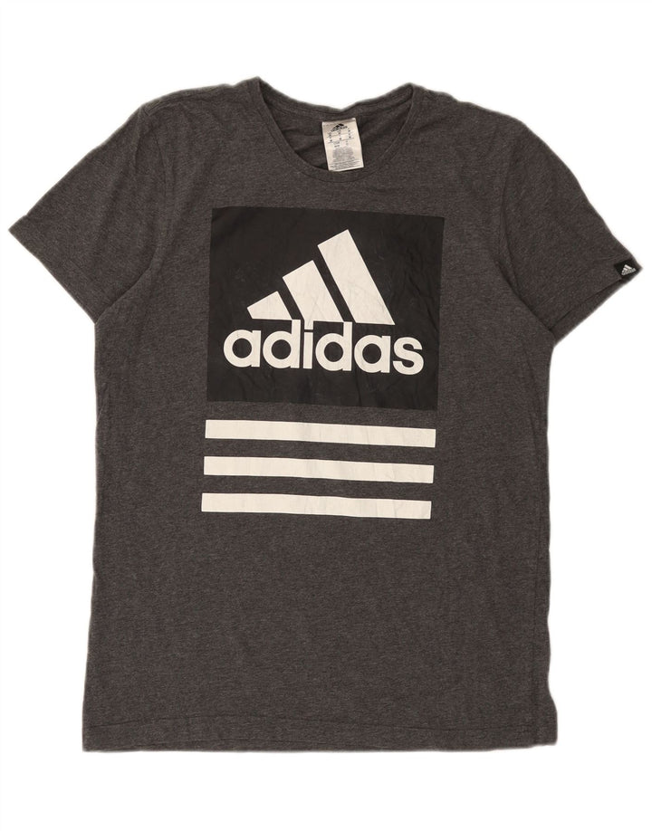 Ανδρικό γραφικό T-Shirt Adidas Top Μεσαίο γκρι βαμβακερό