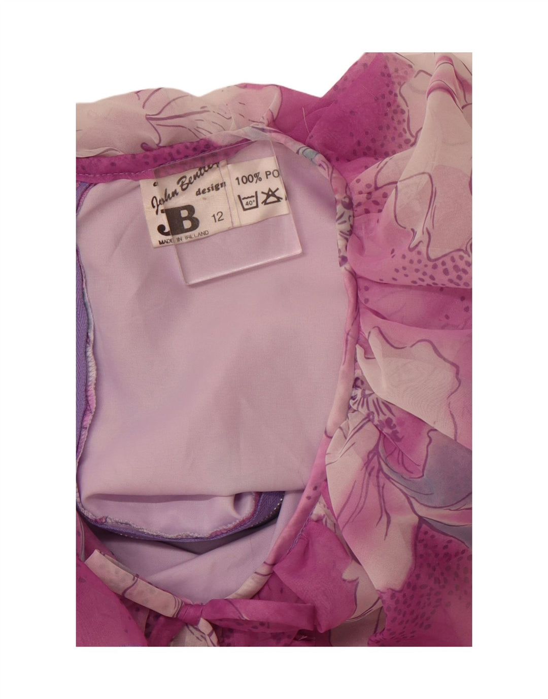 Γυναικείο μάξι φόρεμα JOHN BENTLEY UK 12 Medium Pink Floral Polyester