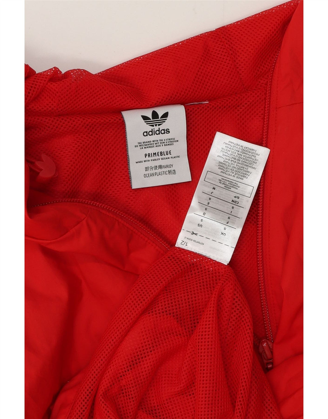 Ανδρικό μπουφάν βροχής με κουκούλα ADIDAS 36 μικρό κόκκινο πολυεστέρα