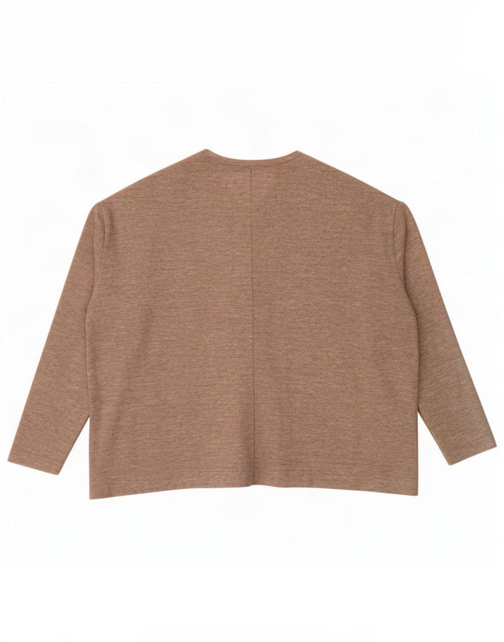 Zara γυναικείο υπερμεγέθη μακρυμάνικο UK 10 Small Beige Flecked Polyester