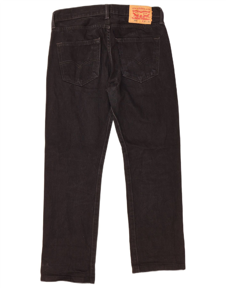 LEVI'S Ανδρικό τζιν 501 ίσιο W30 L26 Μαύρο βαμβακερό