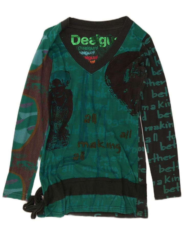 Desigual Γυναικείο Abstract Pattern Tunic Top UK 14 Μεσαίο πράσινο βαμβακερό