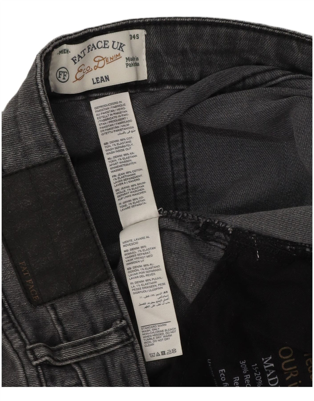 Fat Face Ανδρικό Slim Jeans W34 L30 Γκρι βαμβακερό