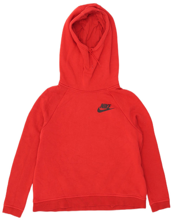 Nike γυναικείο φούτερ με κουκούλα UK 14 Βαμβακερό μεσαίο κόκκινο
