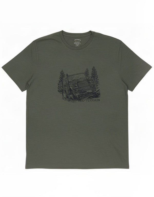 Ανδρικό γραφικό T-Shirt Fat Face Top 2XL Πράσινο βαμβακερό
