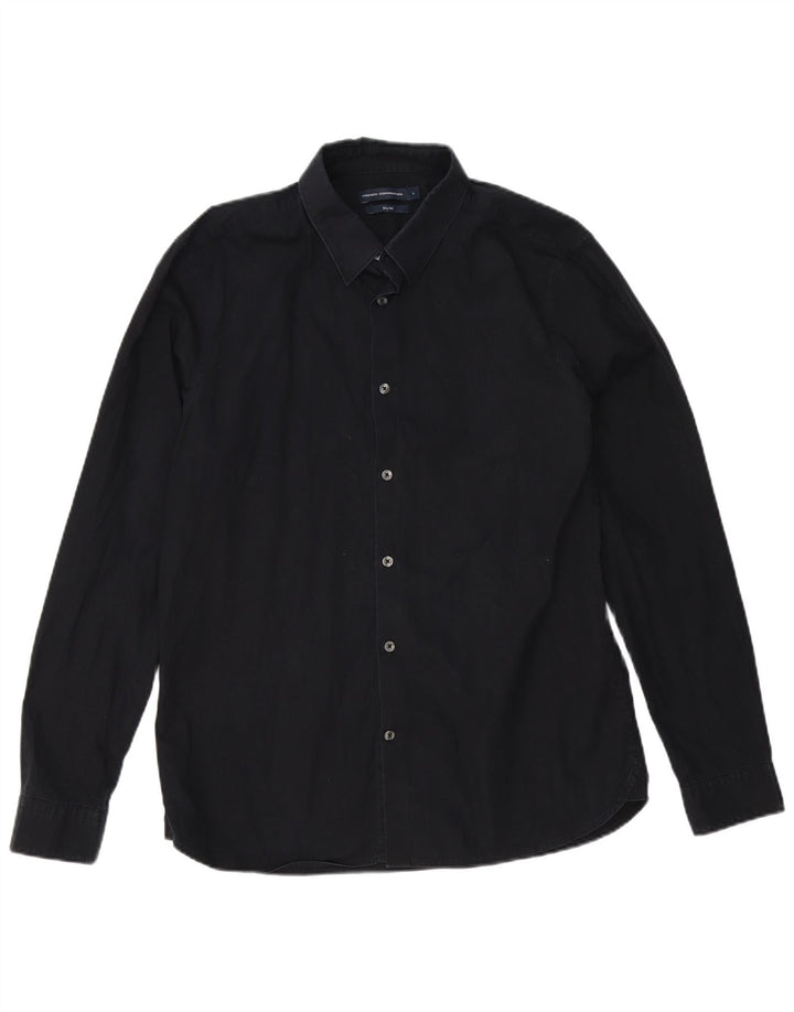 Γαλλικό Connection Ανδρικό Slim Πουκάμισο Μεγάλο Navy Blue από βαμβάκι