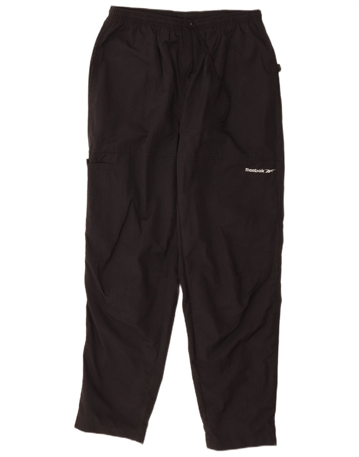 REEBOK Mens Tracksuit Trousers Large Black Nylon