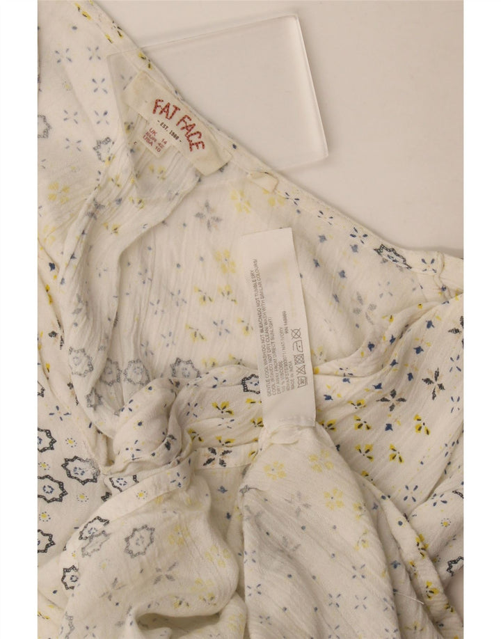 Γυναικεία μπλούζα Fat Face Top UK 14 Medium White Floral Viscose