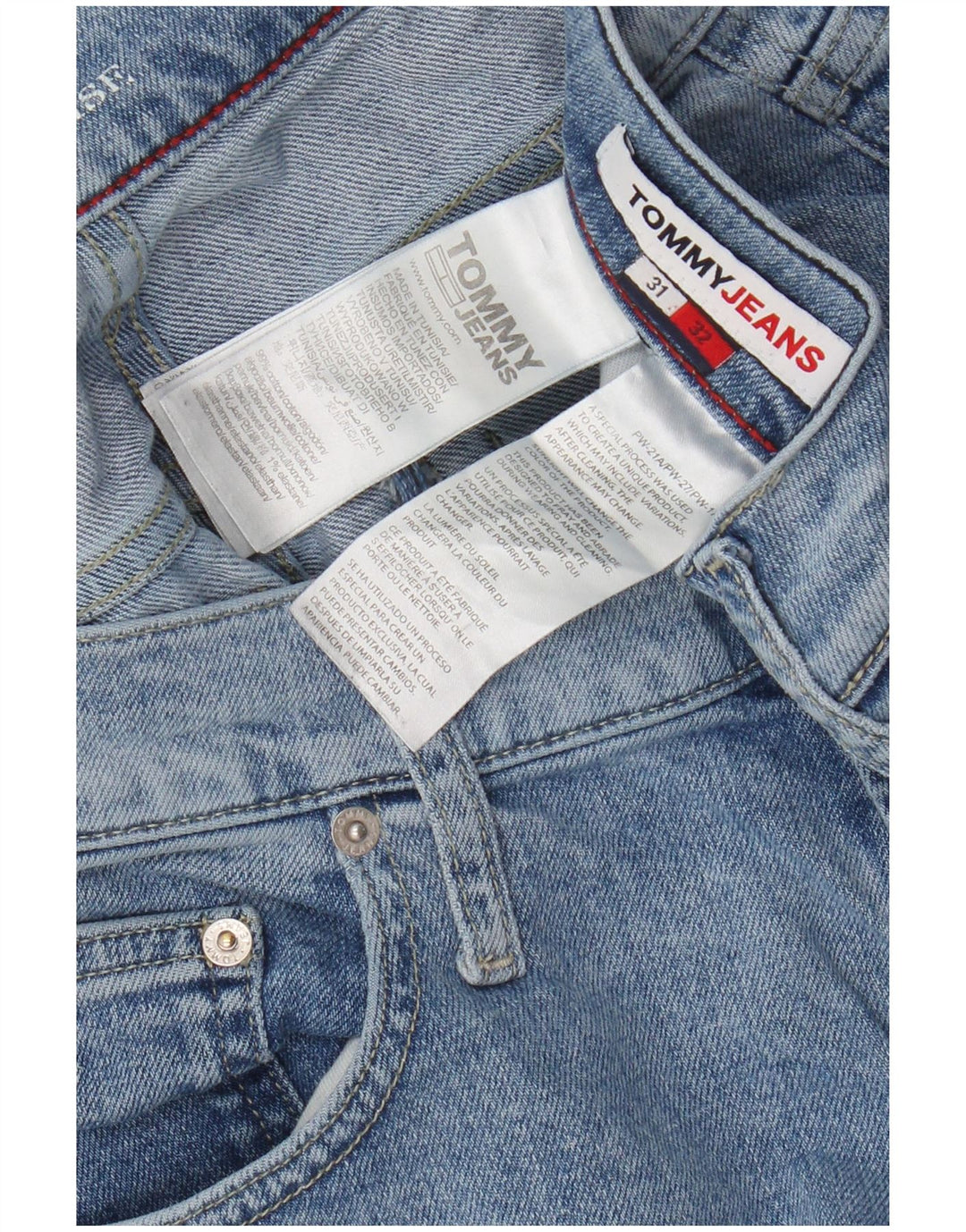 TOMMY HILFIGER Ανδρικό ίσιο ψηλόμεσο τζιν W31 L32 Μπλε βαμβακερό