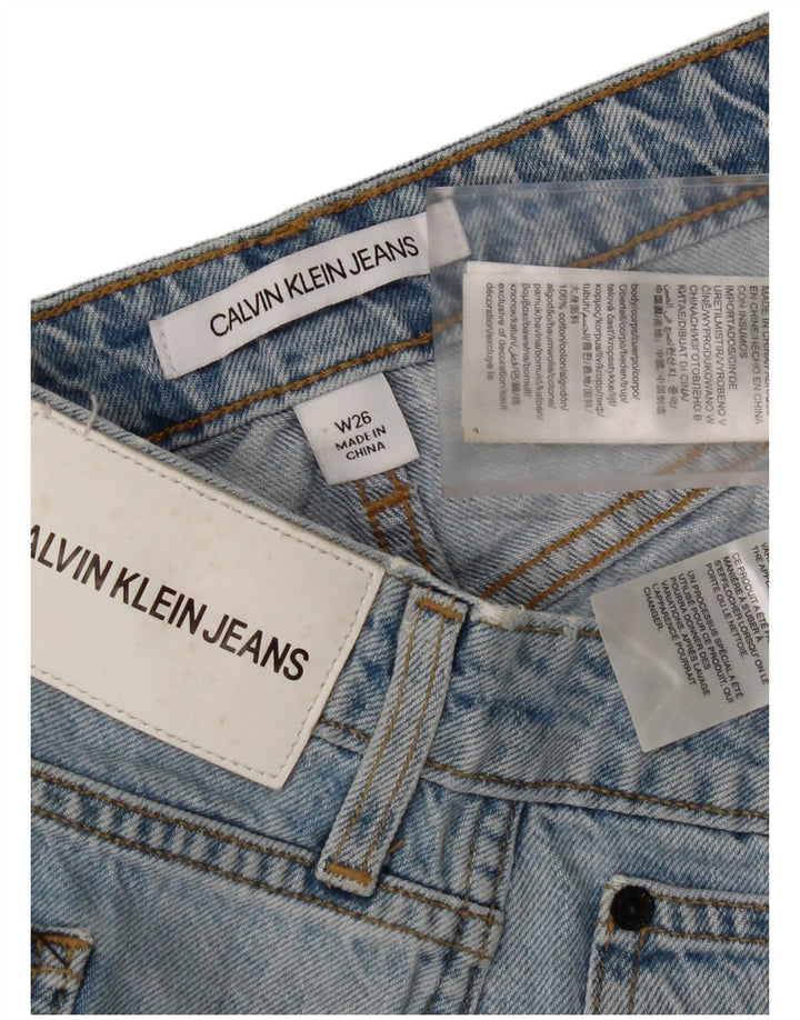 CALVIN KLEIN JEANS Γυναικεία τζιν φούστα με χαμηλή μέση W26 Μικρή μπλε βαμβακερή
