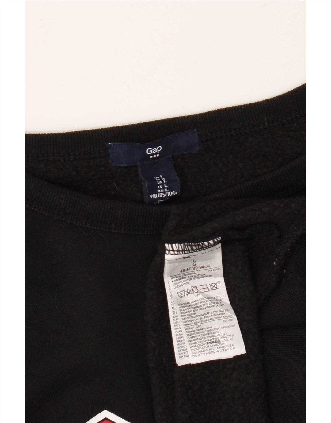 Ανδρικό γραφικό φούτερ Gap Jumper μεγάλο μαύρο βαμβακερό