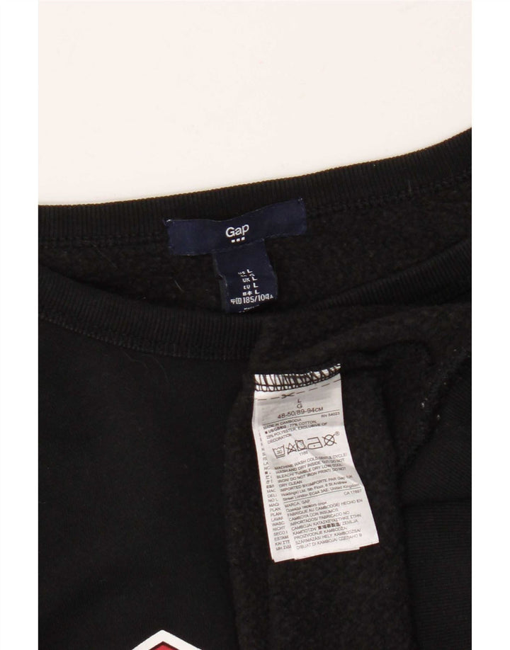 Ανδρικό γραφικό φούτερ Gap Jumper μεγάλο μαύρο βαμβακερό