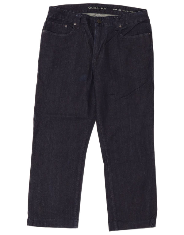 Ανδρικό τζιν Calvin Klein Slim Fit Straight W34 L26 Navy Blue Cotton