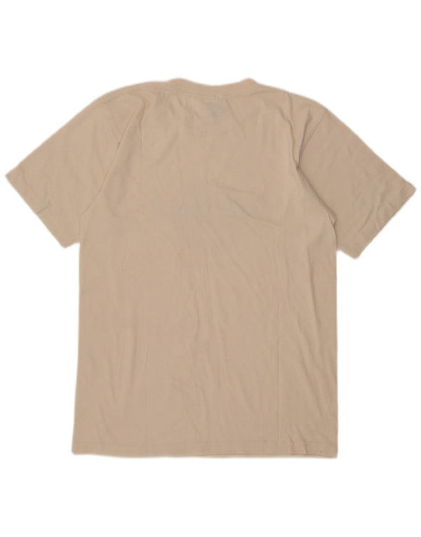 Hard Rock Cafe Mens Barcelona Graphic T-Shirt Top Medium Beige Cotton