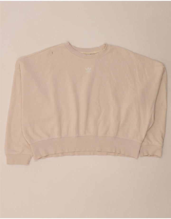 Γυναικεία φούτερ Adidas Crop Oversized Jumper UK 14 Medium Beige βαμβακερό