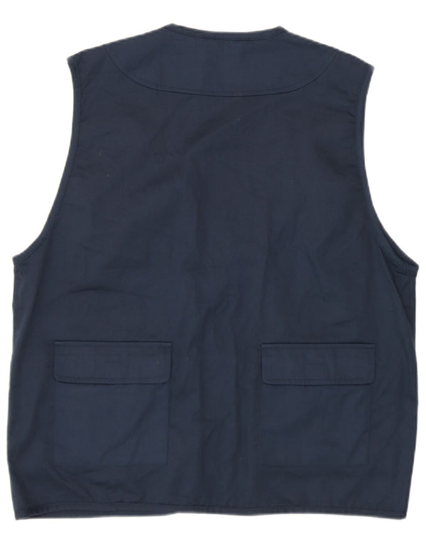 Passport Mens Utility Gilet UK 38 Medium Navy Blue Polyester