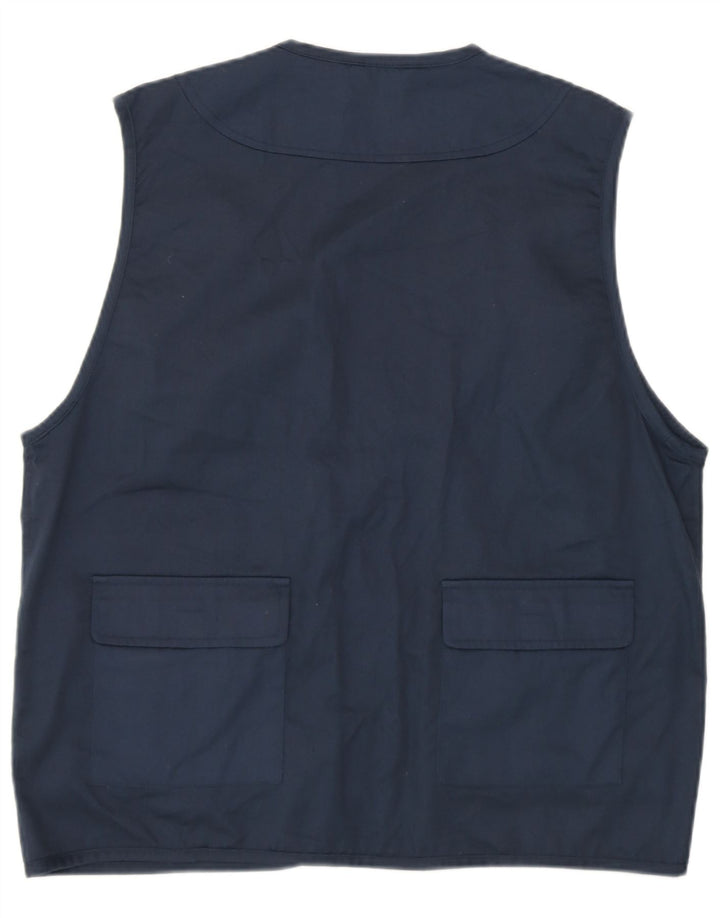 Passport Mens Utility Gilet UK 38 Medium Navy Blue Polyester