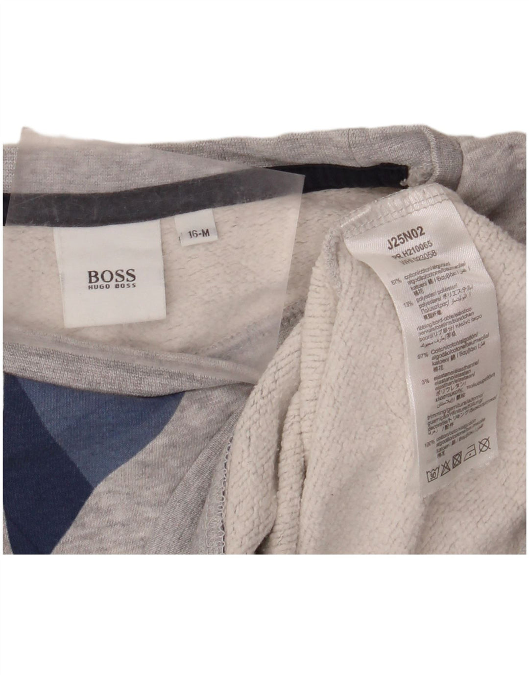 Γραφικό φούτερ HUGO BOSS Boys Jumper 15-16 ετών Medium Grey Geometric