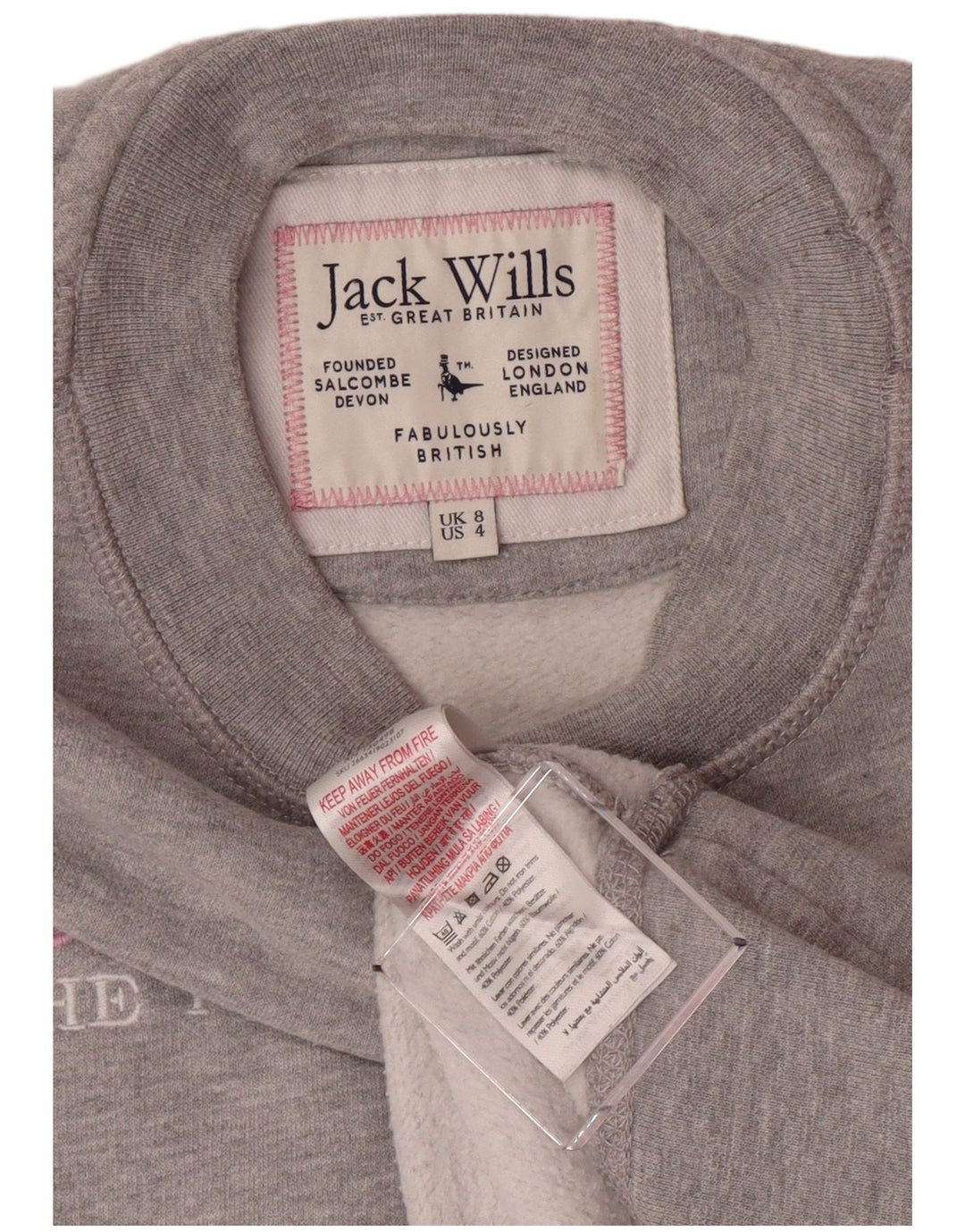 Γυναικείο γραφικό φούτερ JACK WILLS Jumper UK 8 Small Grey Flecked