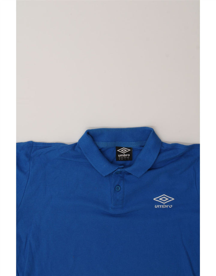 UMBRO Mens Polo Shirt Medium Blue Cotton Vintage Umbro and Second-Hand Umbro from Messina Hembry 