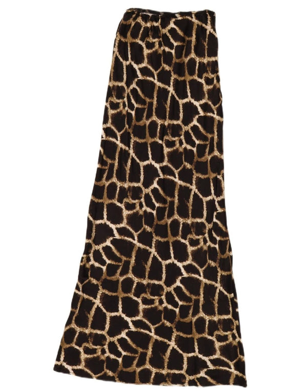 TOPSHOP γυναικεία μάξι φούστα UK 6 XS W24 Καφέ Animal Print Viscose