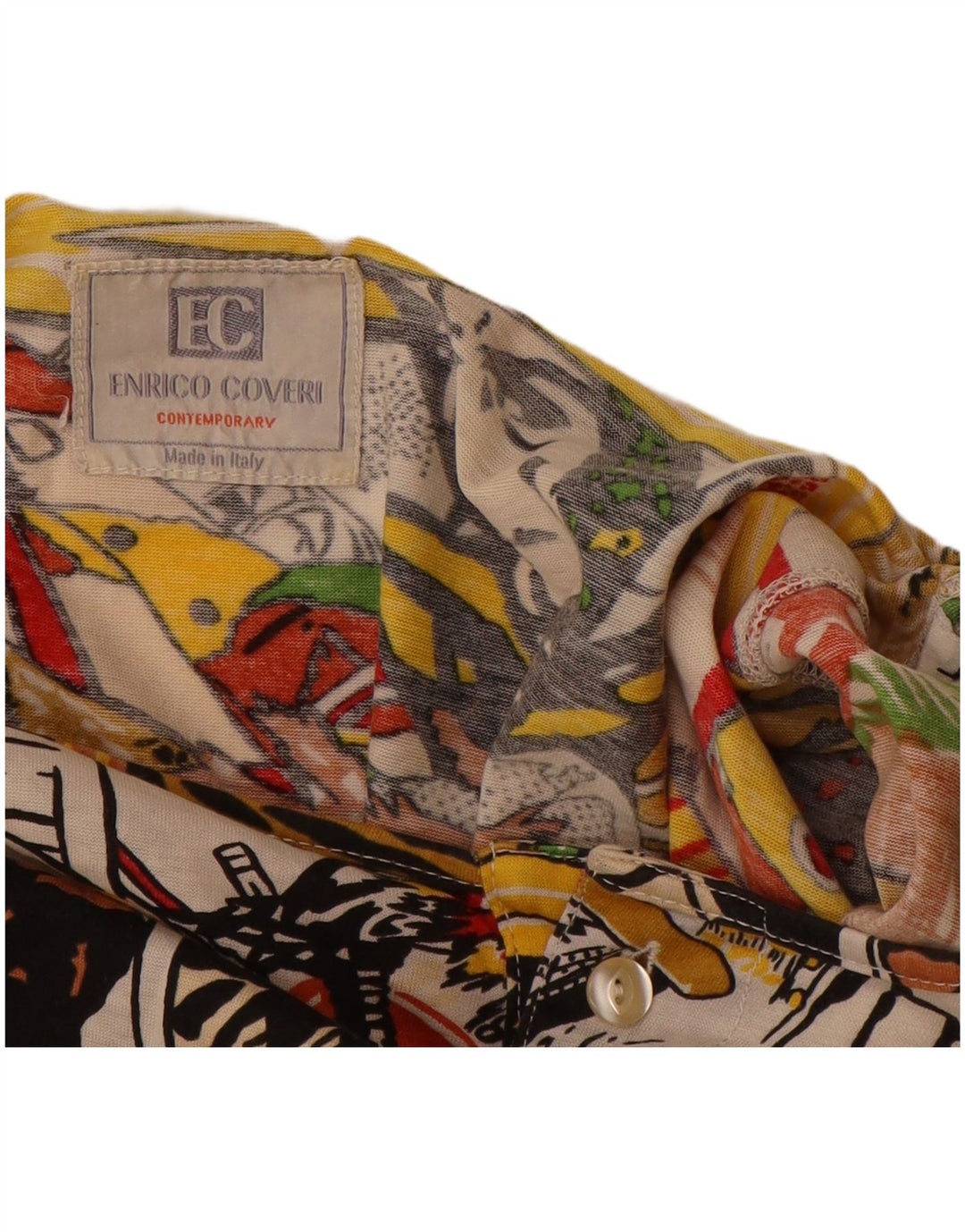 ENRICO COVERI Γυναικεία γραφική μακρυμάνικη μπλούζα τοπ UK 18 XL πολύχρωμη