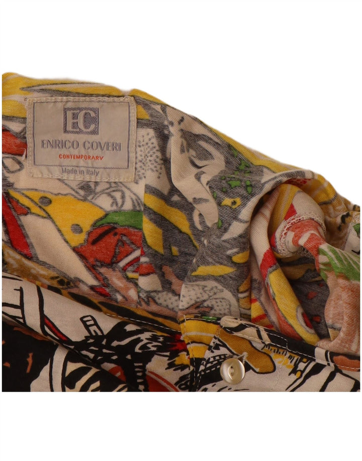 ENRICO COVERI Γυναικεία γραφική μακρυμάνικη μπλούζα τοπ UK 18 XL πολύχρωμη