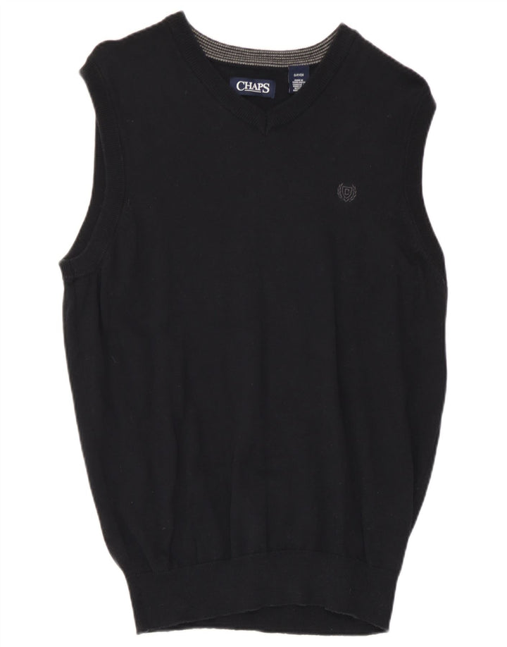 Chaps Ανδρικό γιλέκο Tank Top Μικρό μαύρο βαμβακερό