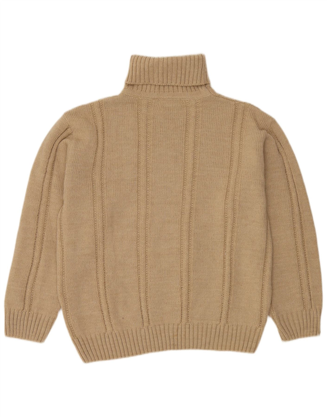 VINTAGE Ανδρικό πουλόβερ με ρολό λαιμόκοψη IT 52 Μεγάλο Μπεζ Πολυακρυλικό