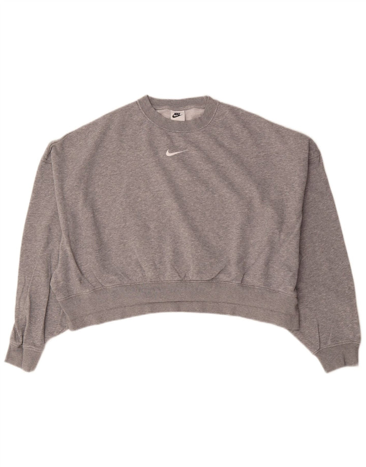 Nike γυναικεία φούτερ υπερμεγέθη μπλούζα UK 10 Small Grey Flecked