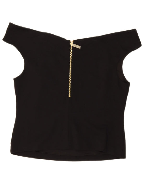 Ted Baker Womens Crop Off Shoulder Top Size 5 XL Μαύρη βισκόζη