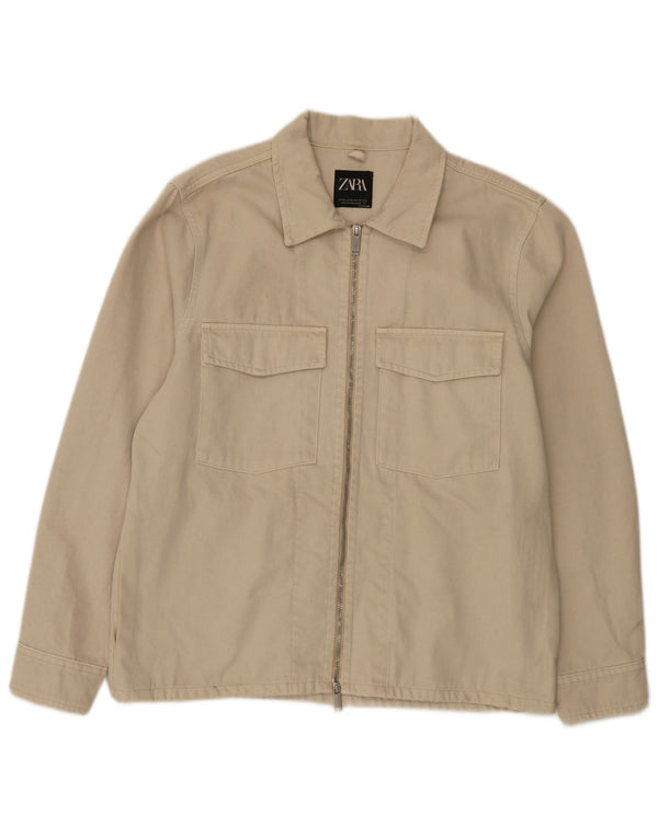 Zara Ανδρικό Utility Jacket UK 42 XL Beige Cotton