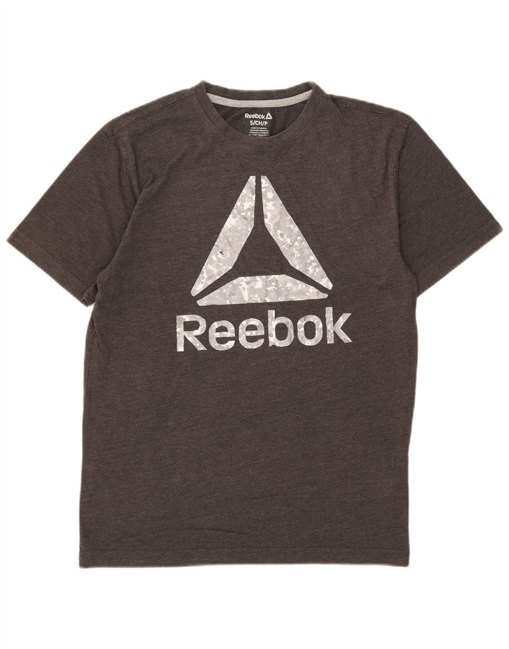 Ανδρικό γραφικό T-Shirt Reebok Top Μικρό γκρι βαμβακερό
