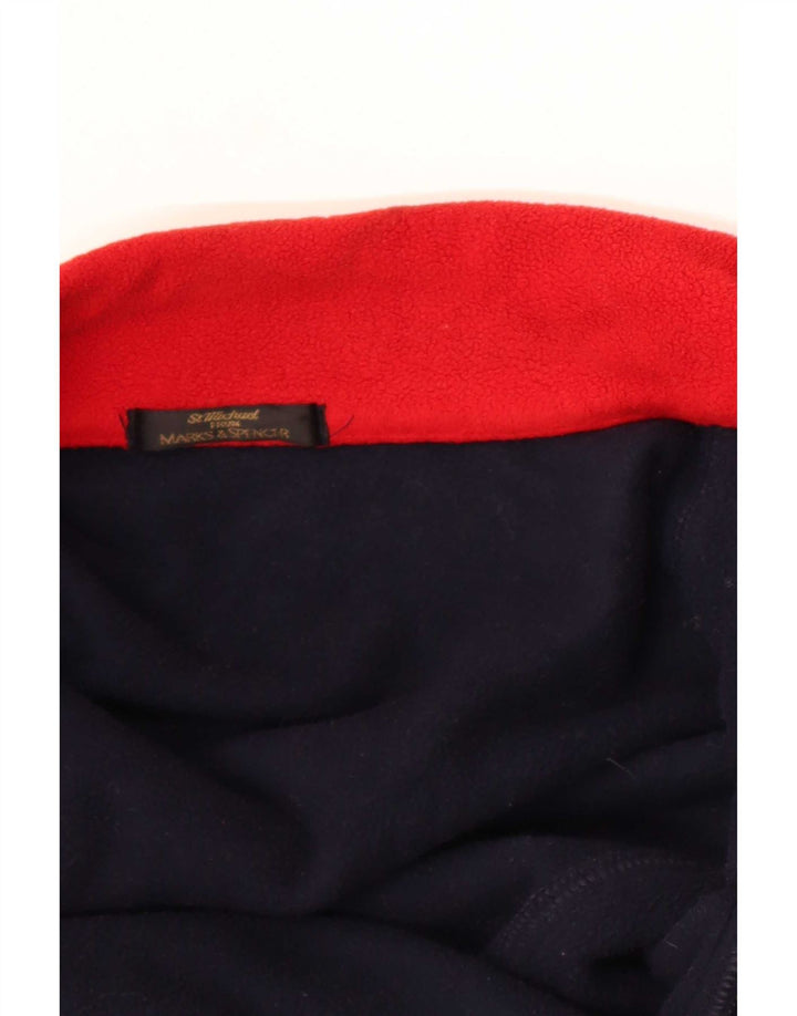 Marks & Spencer Ανδρικό Fleece Jacket UK 36 Small Navy Blue Colourblock