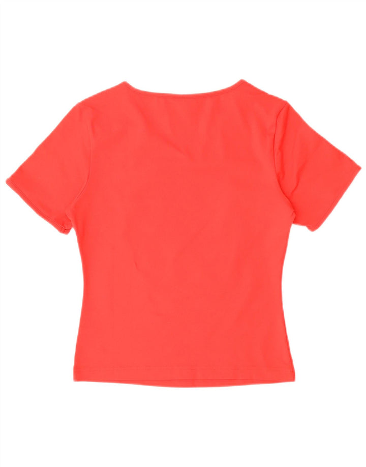 Γυναικείο T-Shirt Adidas Top UK 12 Μεσαίο κόκκινο πολυεστέρα