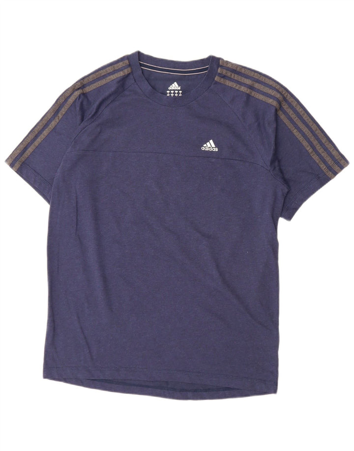 Ανδρικό T-Shirt Climalite Adidas Top από μεσαίο ναυτικό μπλε βαμβακερό