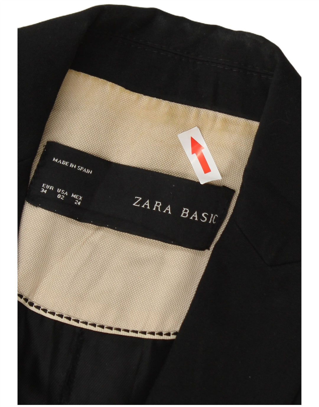 Zara Γυναικείο Μπουφάν σακάκι με 1 κουμπί EU 34 2XS Μαύρο Acetate