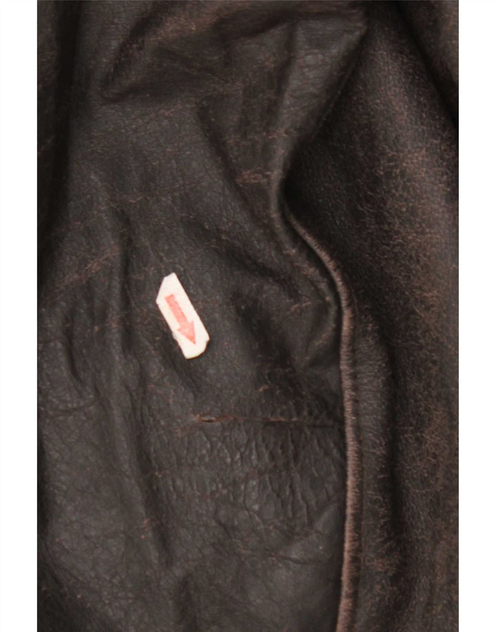 Vintage Ανδρικό Δερμάτινο Μπουφάν UK 40 Large Brown Δερμάτινο