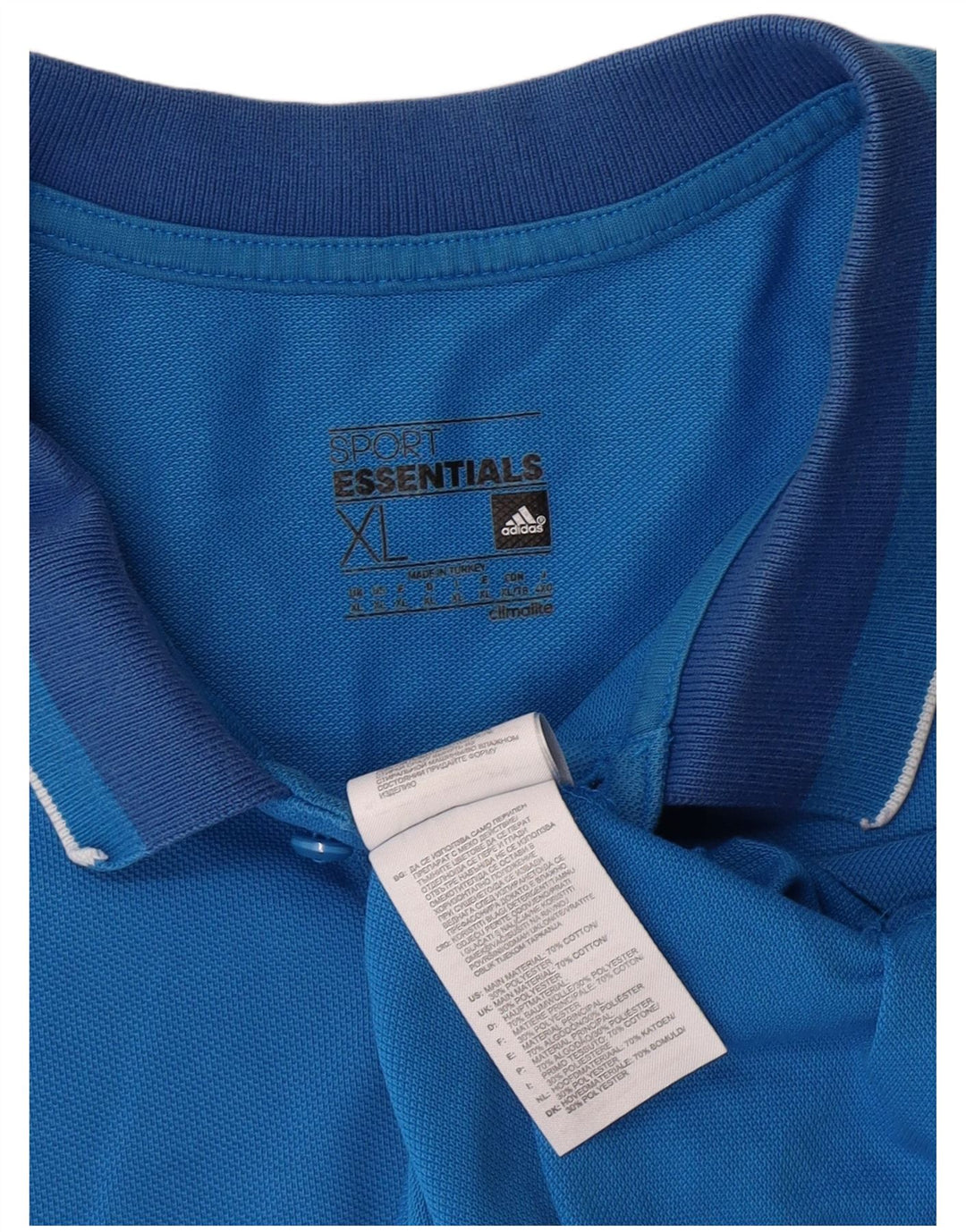 Ανδρικό πουκάμισο πόλο ADIDAS XL Μπλε βαμβακερό