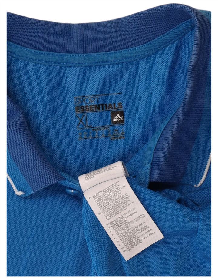 Ανδρικό πουκάμισο πόλο ADIDAS XL Μπλε βαμβακερό