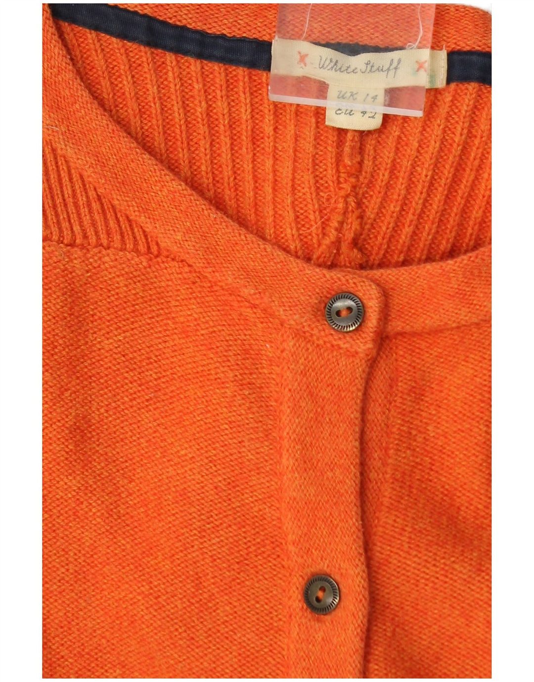 White Stuff Γυναικείο Crop Cardigan πουλόβερ UK 14 Medium Orange