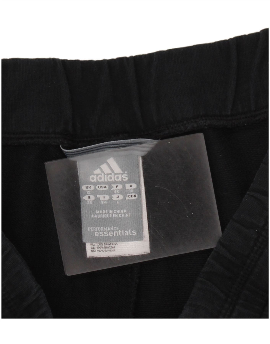 Γυναικεία αθλητική φόρμα ADIDAS Παντελόνι UK 12 μεσαίο μαύρο βαμβακερό